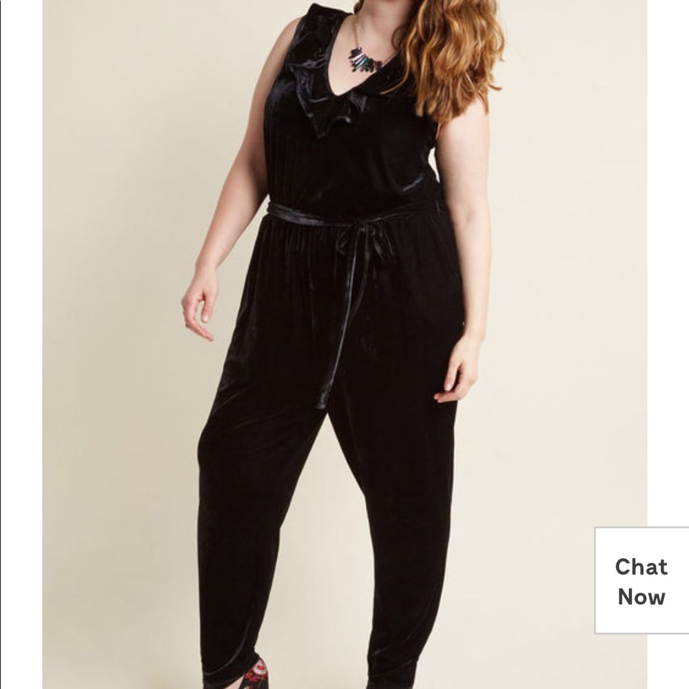 Black velvet jumpsuit